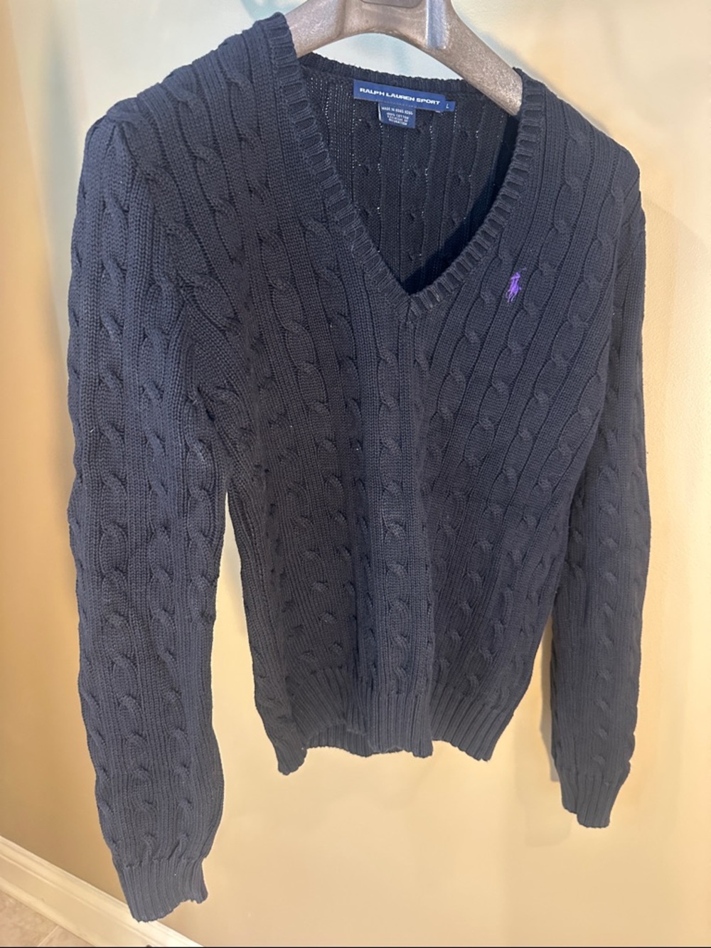 Ralph Lauren Sport v-neck cable sweater.